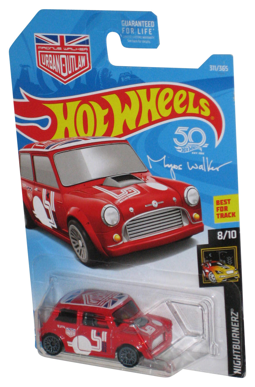 Hot Wheels Nightburnerz 8/10 (2017) Morris Mini Red Car 311/365 - (Magnus Walker Urban Outlaw)