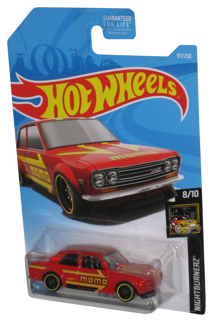 Hot Wheels Nightburnerz 8/10 (2017) Red '71 Datsun 510 Toy Car 97/250