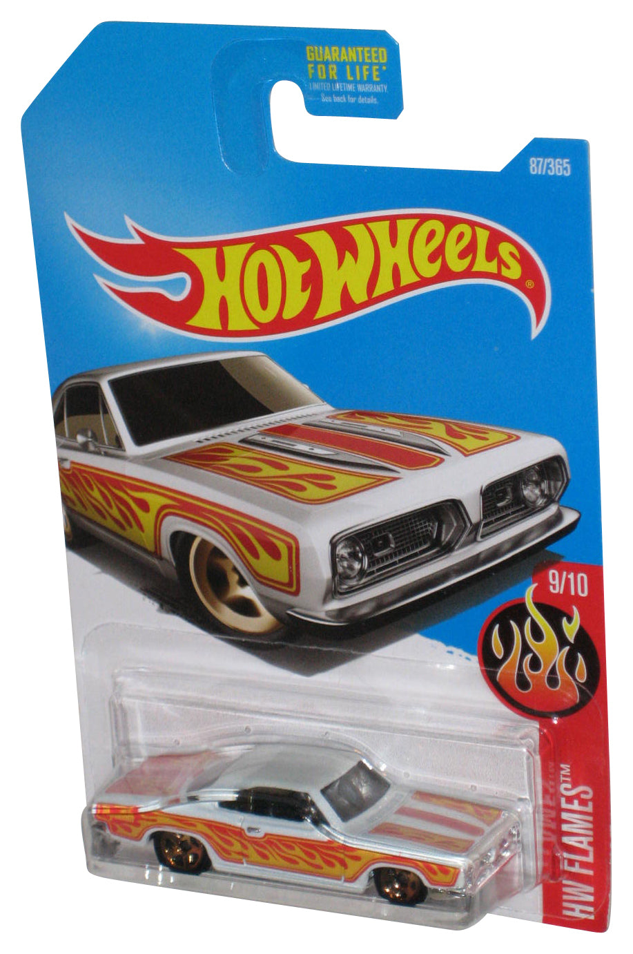 Hot Wheels HW Flames 9/10 (2015) White '68 Plymouth Barracuda Formula S Car 87/365