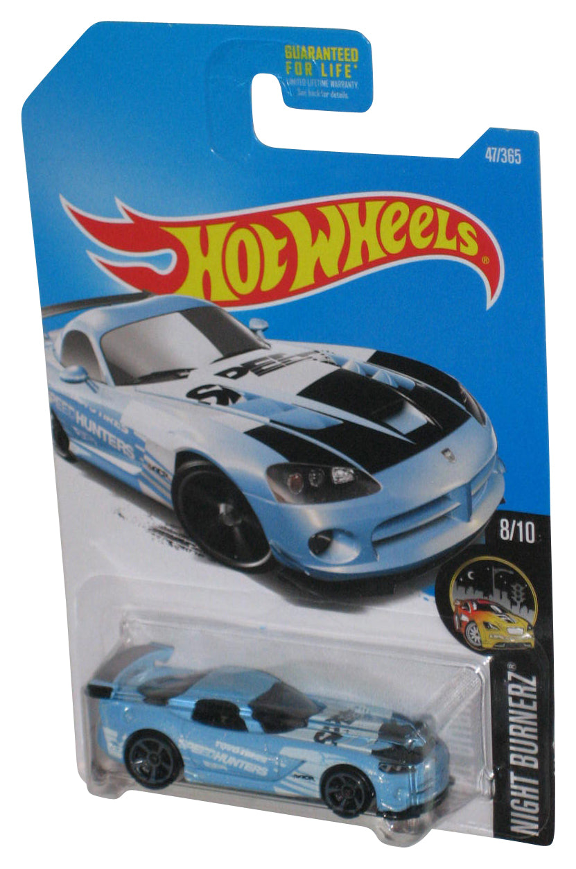 Hot Wheels Night Burnerz 8/10 (2015) Blue Dodge Viper SRT10 ACR Car 47/365