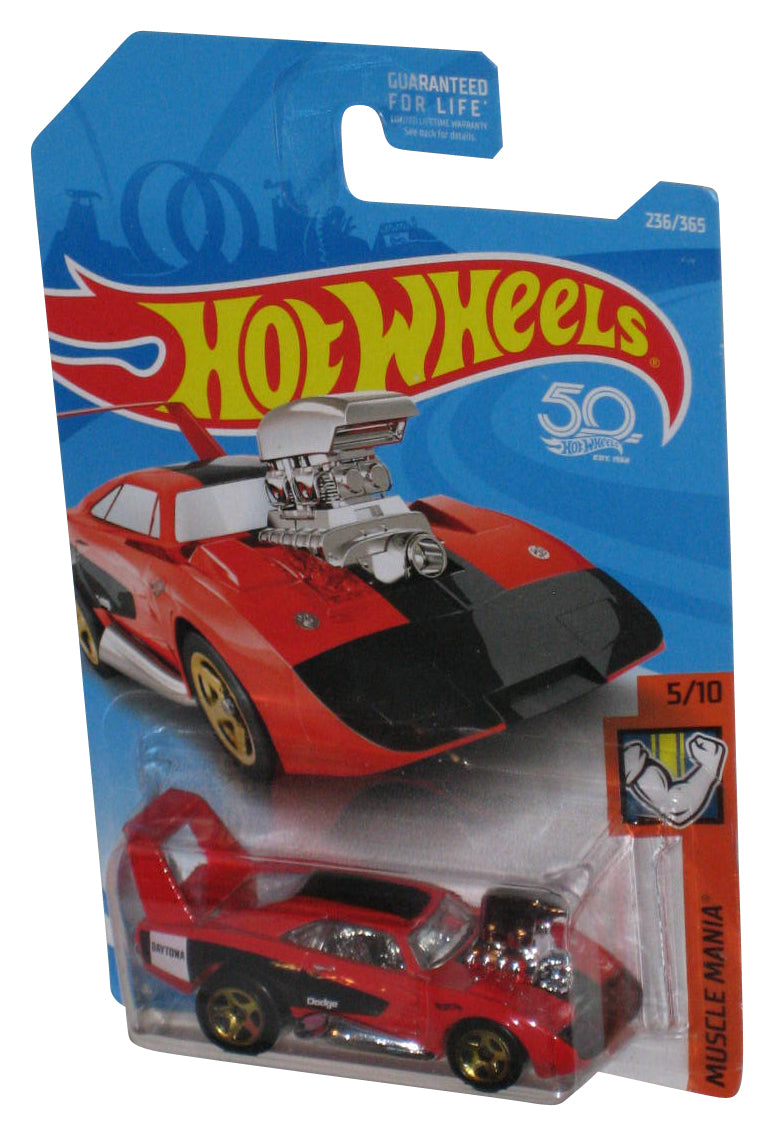 Hot Wheels Muscle Mania 5/10 (2017) Red Dodge Charger Daytona Toy Car 236/365