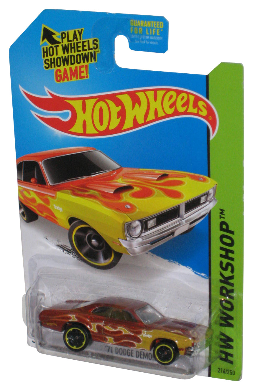 Hot Wheels HW Workshop (2013) Yellow Flames '71 Dodge Demon Car 216/250