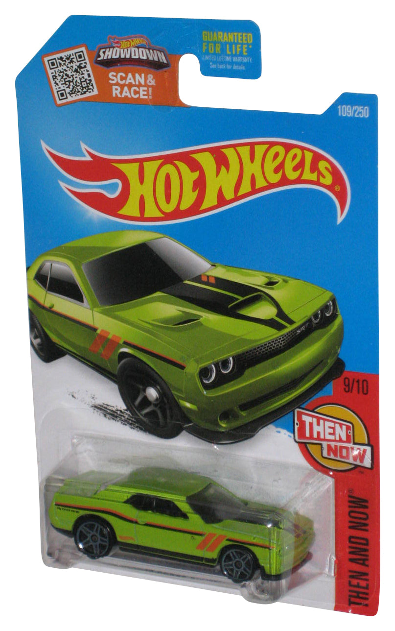 Hot Wheels Then And Now 9/10 (2015) Green '15 Dodge Challenger SRT Toy Car 109/250