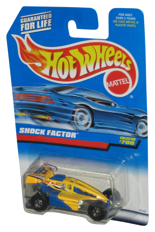 Hot Wheels Shock Factor (1997) Mattel Blue & Yellow Toy Car #700
