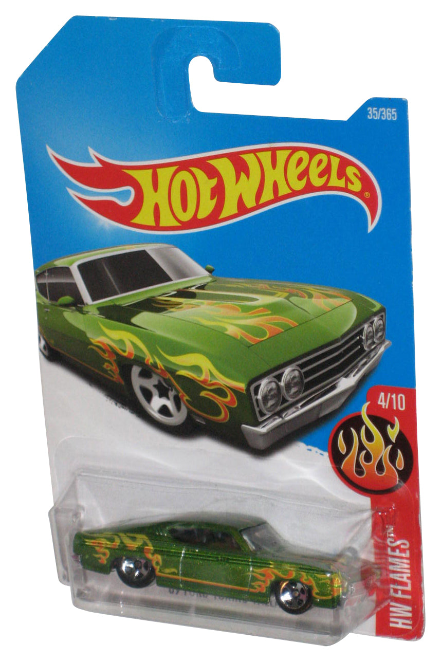 Hot Wheels HW Flames 4/10 (2015) Green '69 Ford Torino Talladega Car 35/365