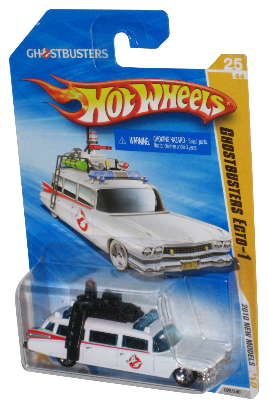 Hot Wheels 2010 New Models Ghostbusters Ecto-1 25/44 White Toy Car 025/240