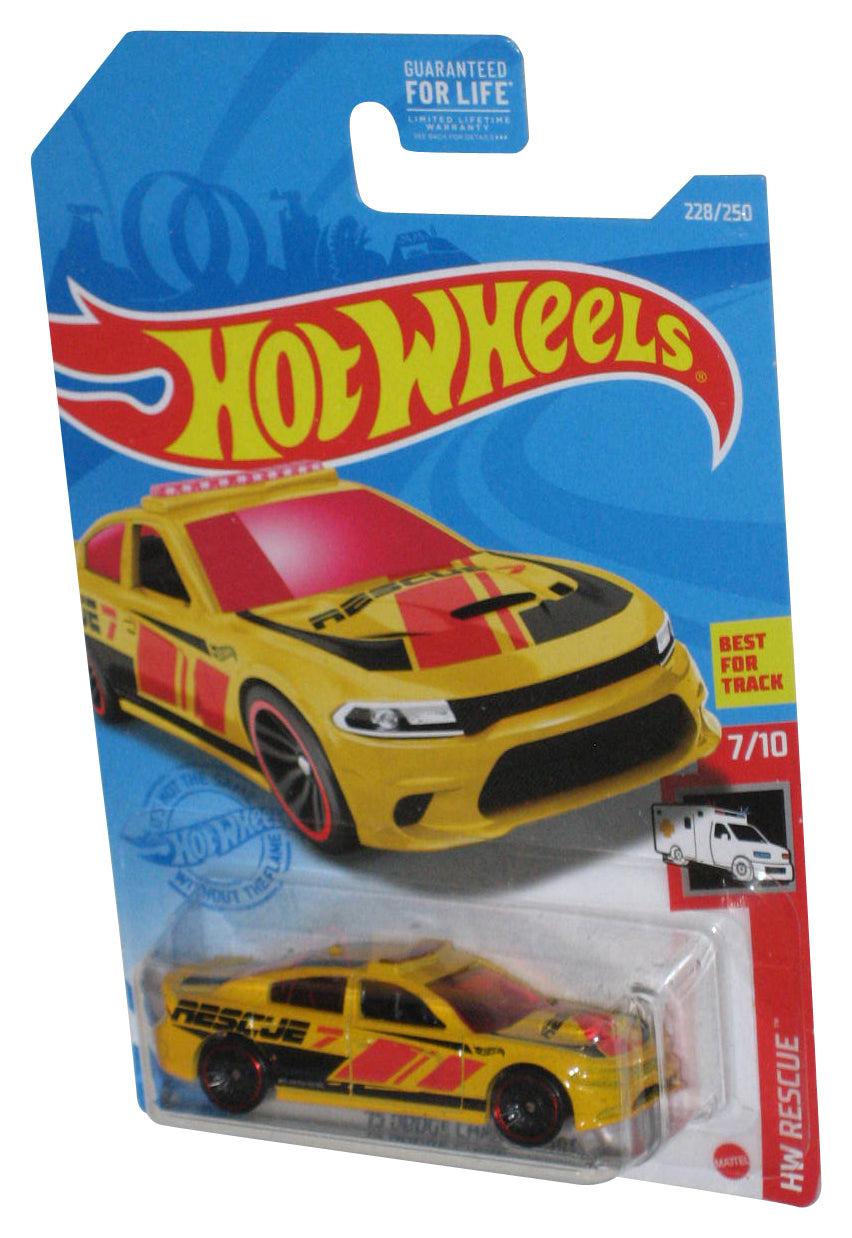 Hot Wheels Rescue 7/10 (2020) '15 Dodge Charger SRT Yellow Toy Car 228/250