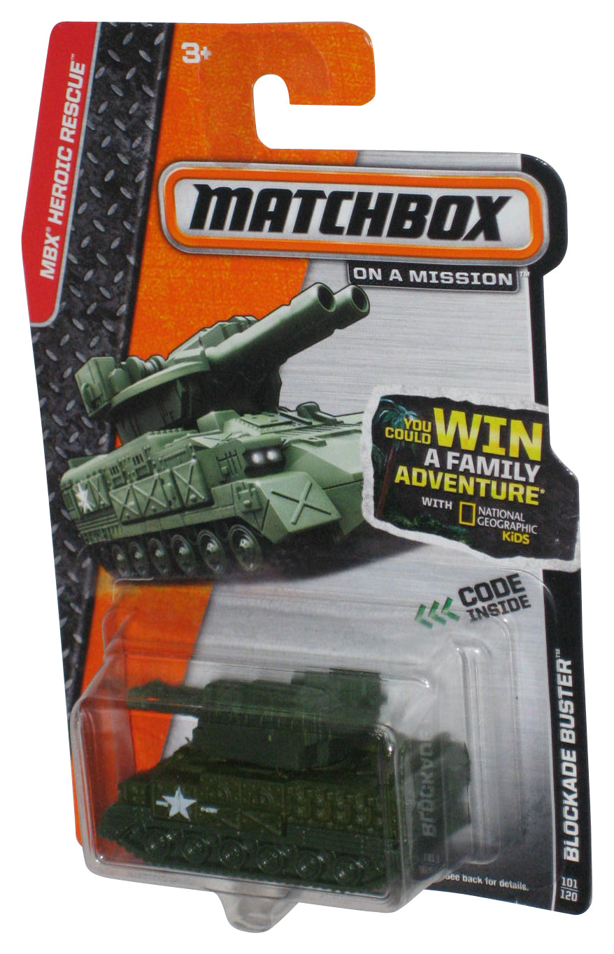 Matchbox MBX Heroic Rescue (2013) Blockade Buster Green Toy Tank 101/120
