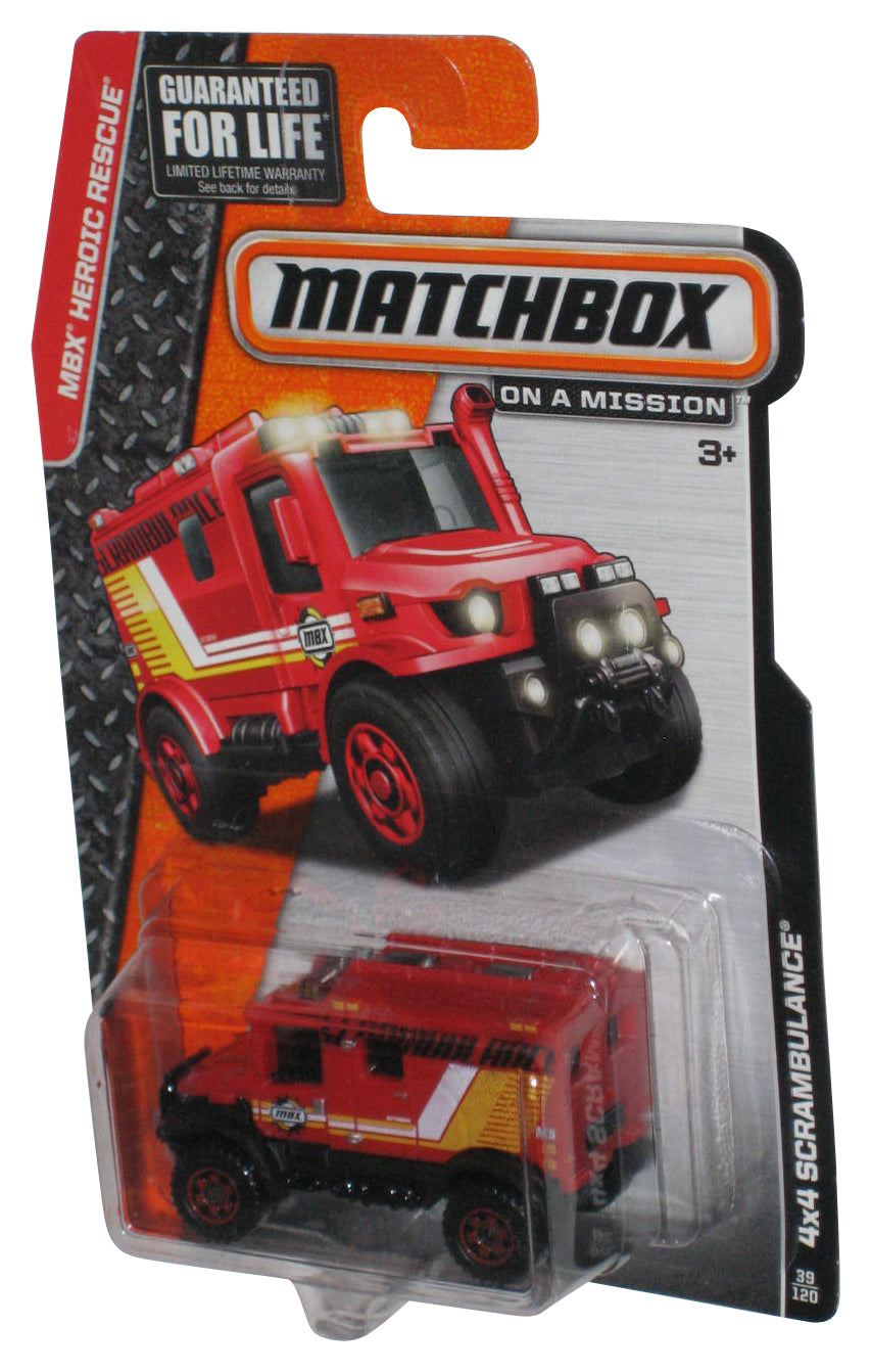 Matchbox MBX Heroic Rescue (2013) Red 4x4 Scrambulance Toy 39/120