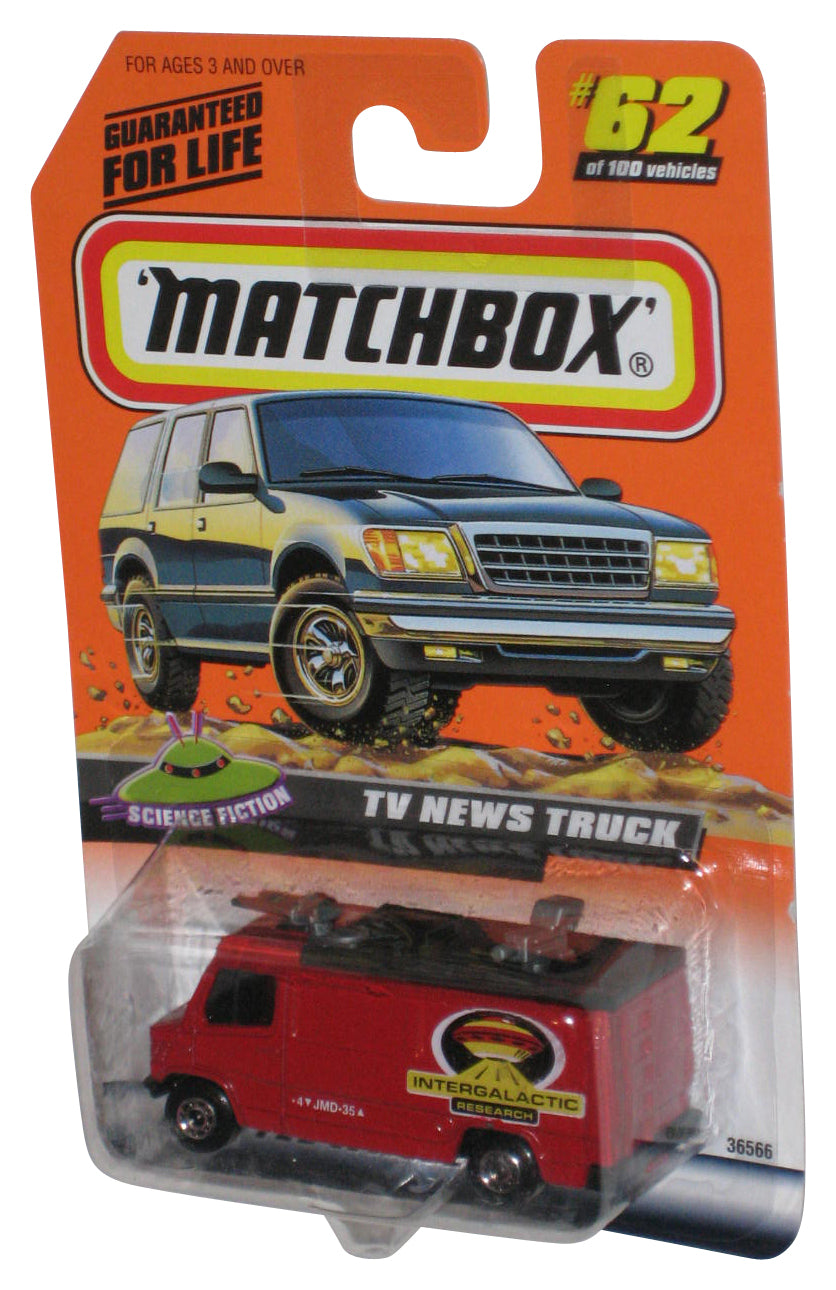Matchbox Science Fiction (1998) Red TV News Truck Toy #62/100