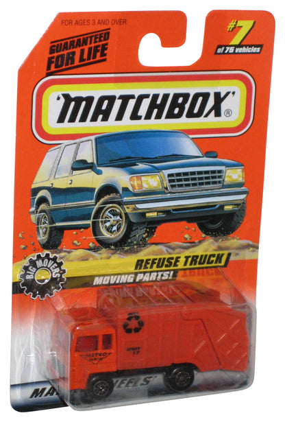 Matchbox Big Movers (1997) Mattel Orange Refuse Toy Truck #7/75