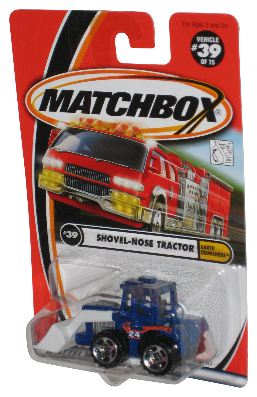 Matchbox Earth Crunchers (2000) Blue Shovel-Nose Tractor Toy #39/75