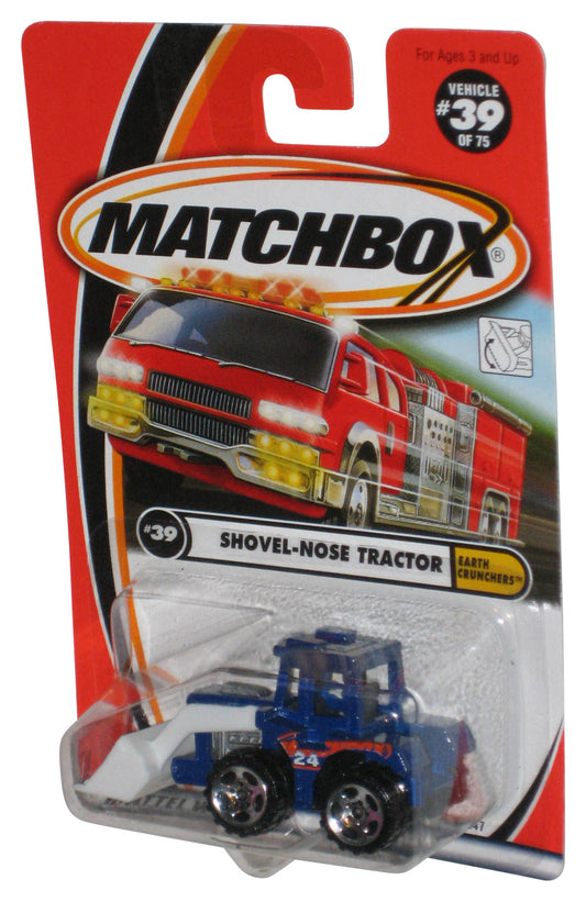 Matchbox Earth Crunchers (2000) Blue Shovel-Nose Tractor Toy #39/75
