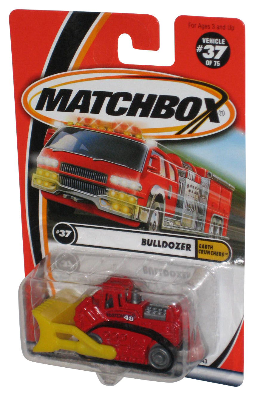 Matchbox Earth Crunchers (2000) Red Bulldozer Construction Toy #37/75