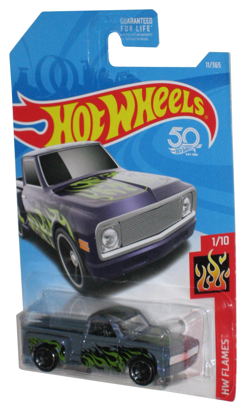 Hot Wheels HW Flames 1/10 (2017) Purple Custom '69 Chevy Pickup Truck 11/365