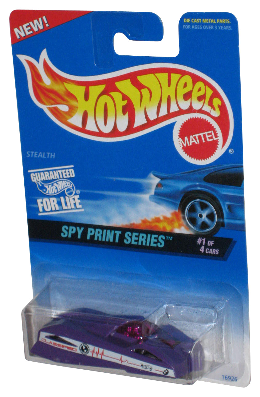 Hot Wheels Spy Print Series 1/4 (1996) Mattel Purple Stealth Toy Car #553