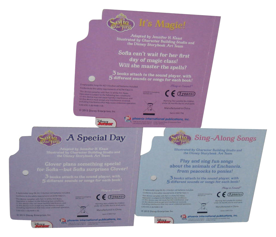 Disney Sofia The First 3 Book Set - (From Play-A-Sound Set : A Special Day / Sing-Along Songs / It's Magic) - BOOKS ONLY!