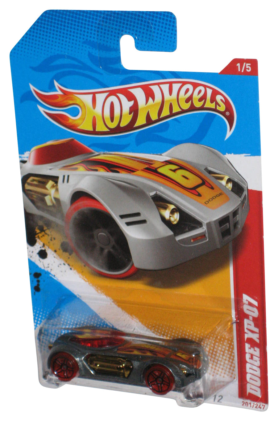 Hot Wheels Thrill Racers Volcano '12 Dodge XP-07 Silver Toy Car 201/247