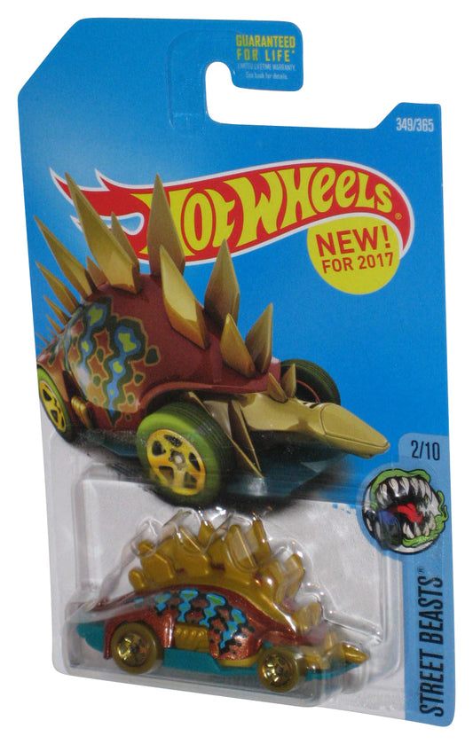 Hot Wheels Street Beasts 2/10 (2017) Motosaurus Brown & Gold Toy Car 349/365