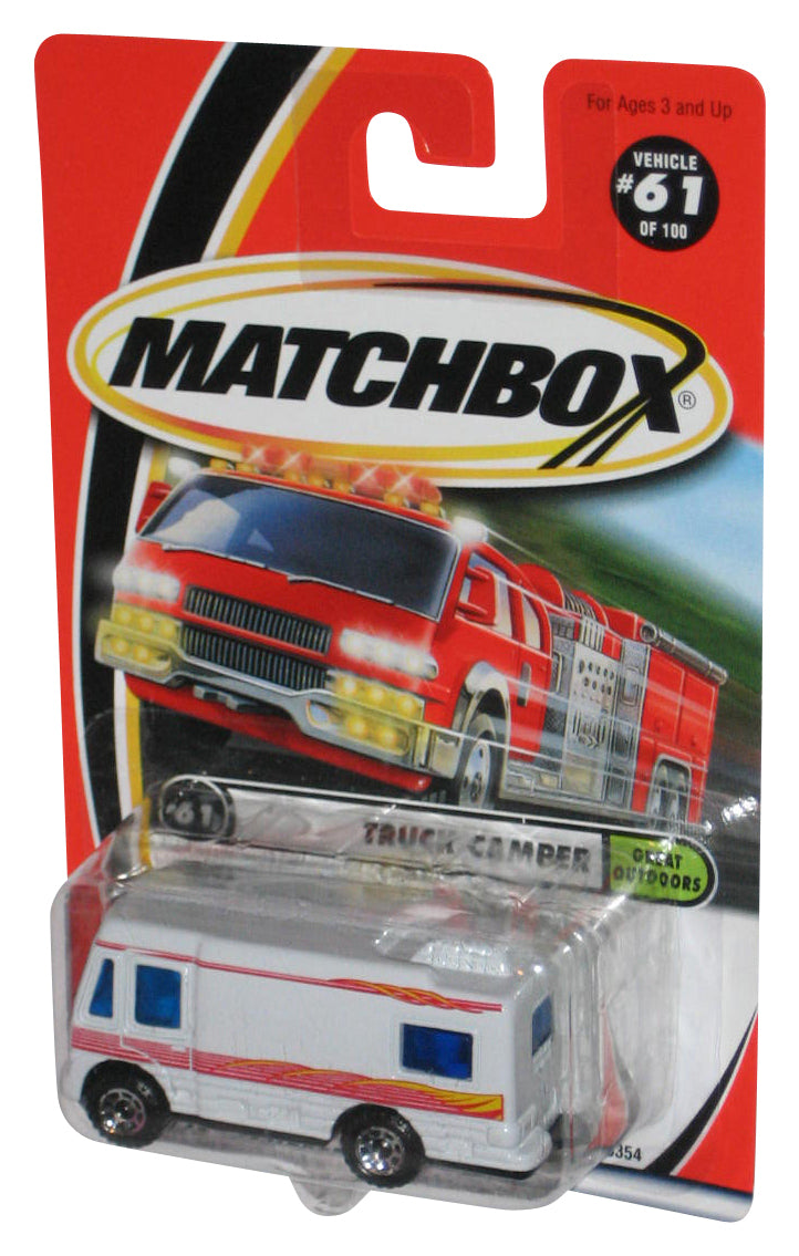 Matchbox Great Outdoors (2000) White Truck Camper Toy Vehicle #61/100