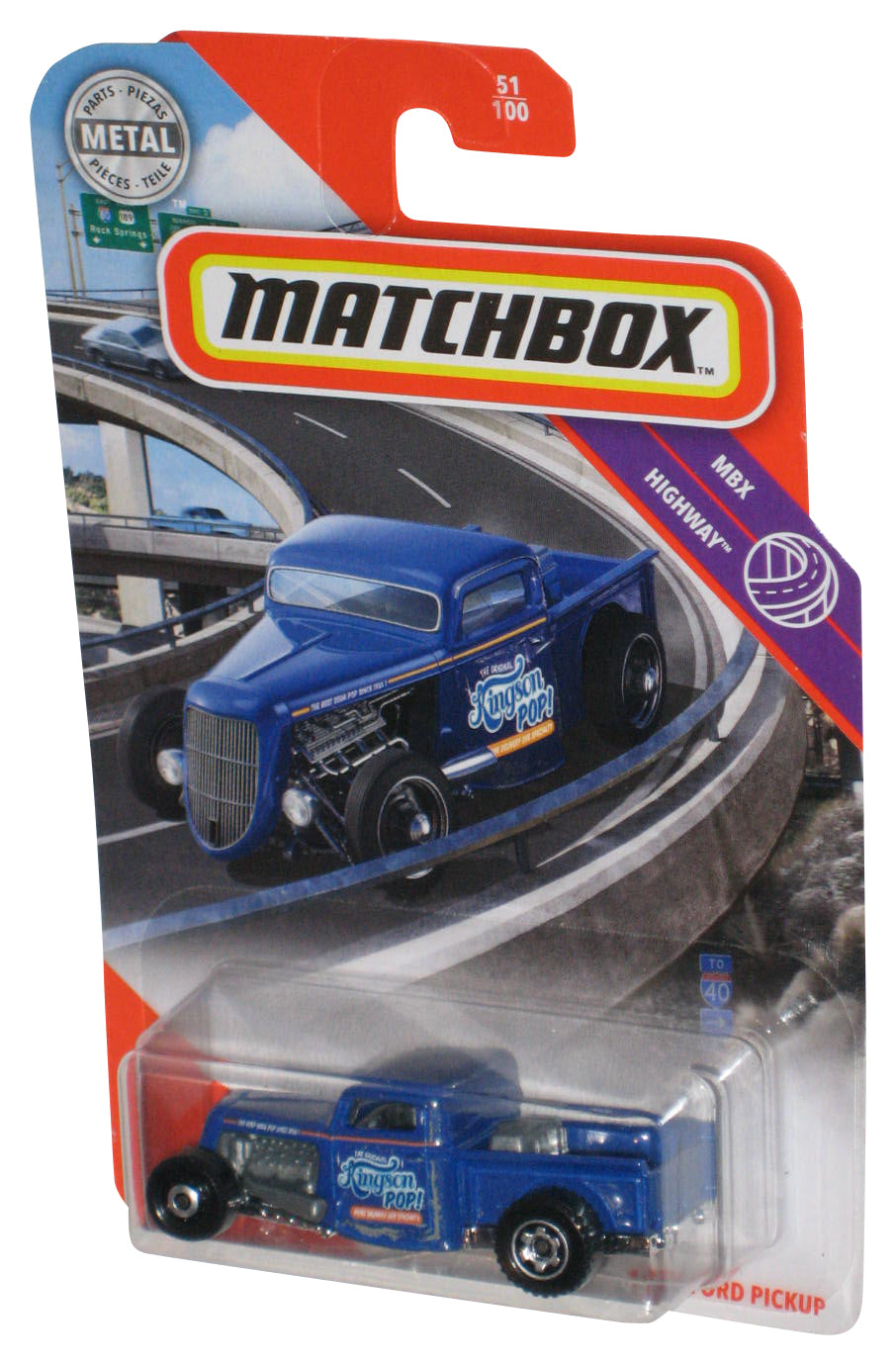 Matchbox MBX Highway (2019) Blue 1935 Ford Pickup Toy Car #51/100