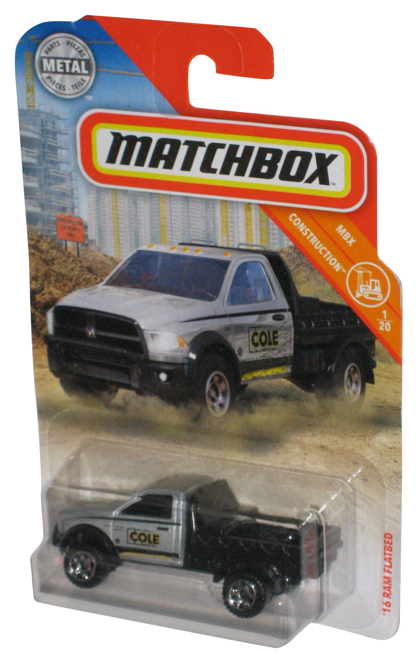 Matchbox MBX Construction 1/20 (2018) Silver & Black '16 Ram Flatbed Metal Toy Truck 24/100