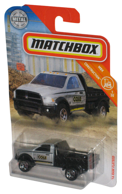 Matchbox MBX Construction 1/20 (2018) Silver & Black '16 Ram Flatbed Metal Toy Truck 24/100