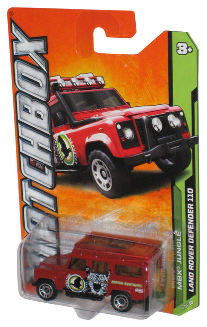 Matchbox MBX Jungle 4/10 (2011) Red Land Rover Defender 110 Toy Car 104/120