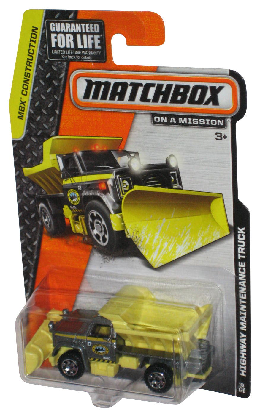 Matchbox MBX Construction (2013) Yellow Highway Maintenance Truck Toy 33/120