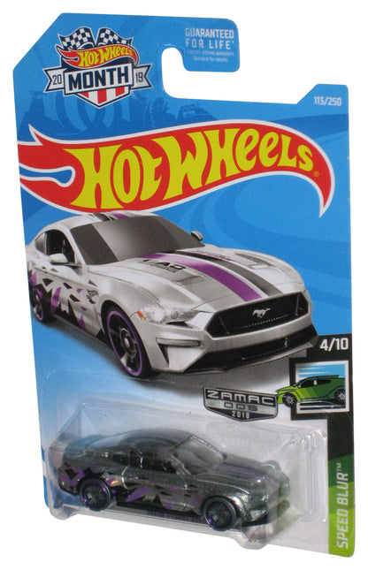Hot Wheels Speed Blur 4/10 (2017) Silver 2018 Ford Mustang GT Toy Car 113/250