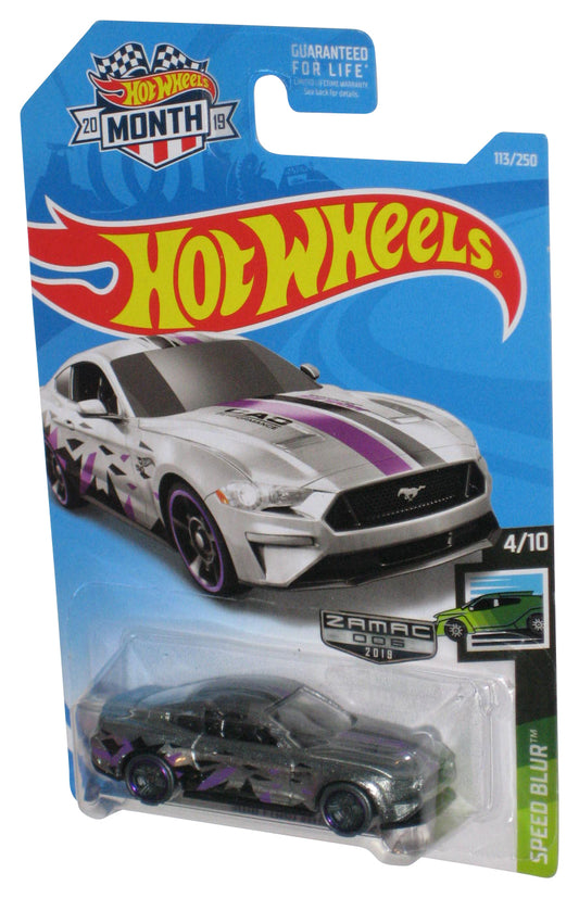 Hot Wheels Speed Blur 4/10 (2017) Silver 2018 Ford Mustang GT Toy Car 113/250