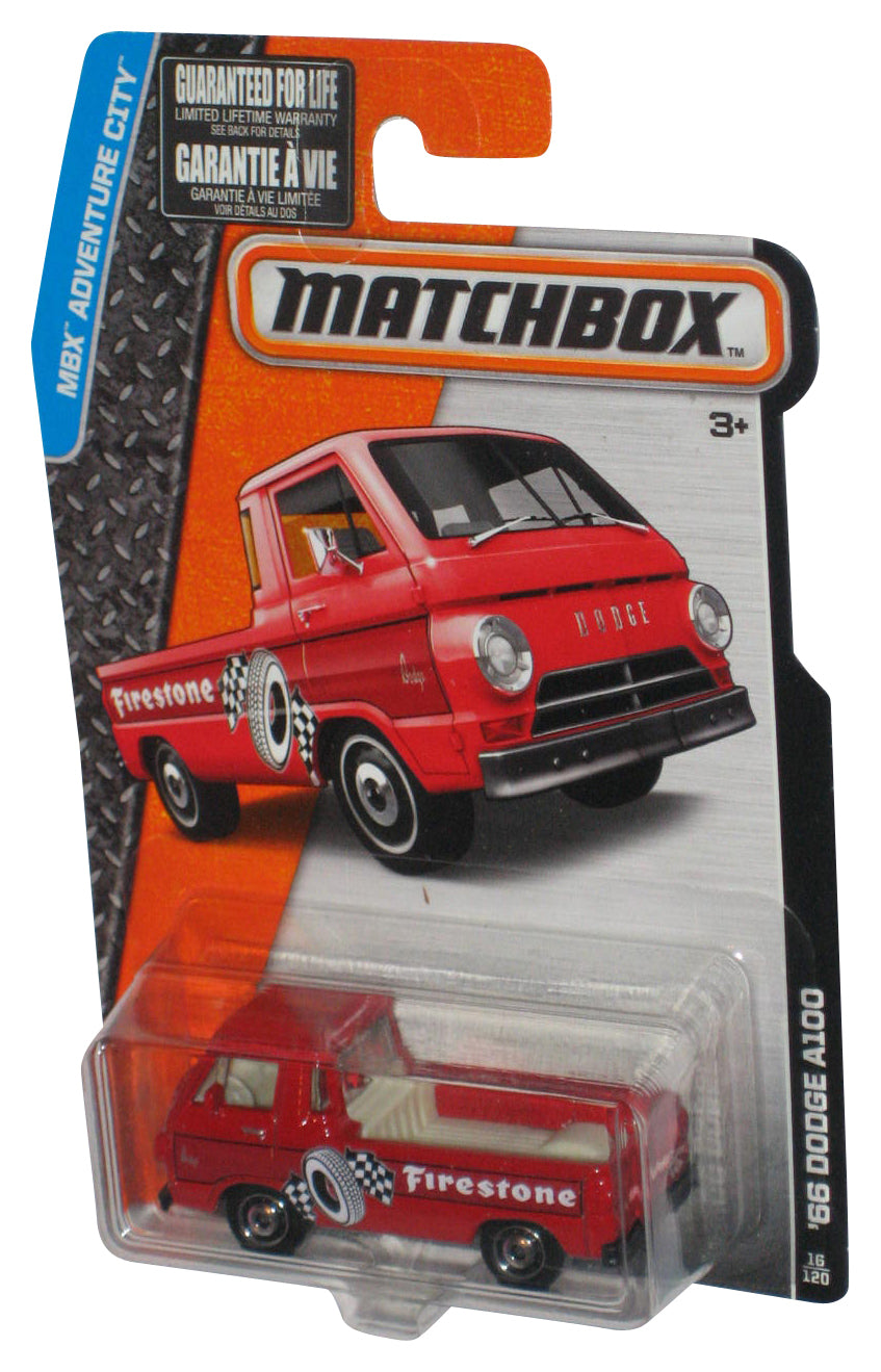 Matchbox MBX Adventure City (2014) Red Firestone '66 Dodge A100 Toy Truck 16/120