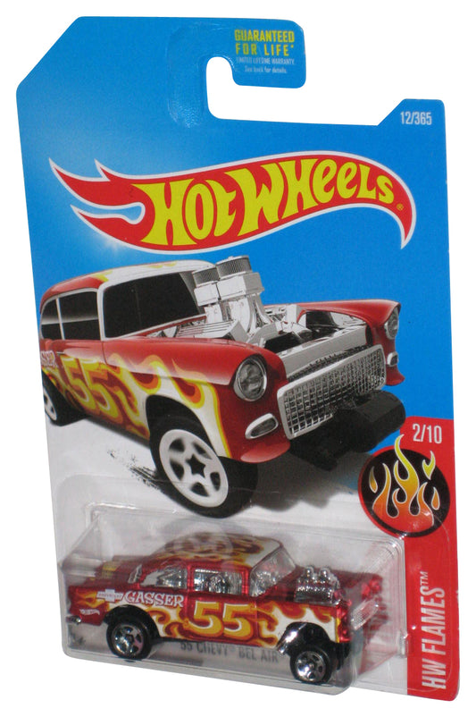 Hot Wheels HW Flames 2/10 (2015) Red '55 Chevy Bel Air Gasser Toy Truck 12/365
