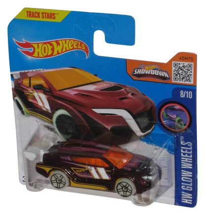 Hot Wheels HW Glow Wheels 8/10 (2015) Red Loop Coupe Toy Car 53/250 - (Short Card)