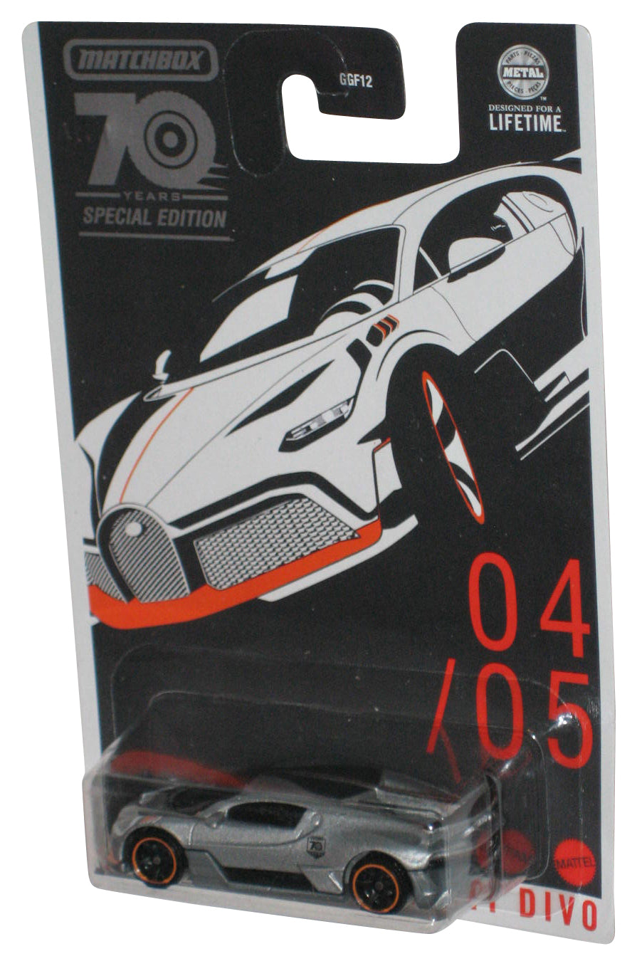 Matchbox Silver 2018 Bugatti Divo (2022) 70 Years Metal Toy Car 4/5