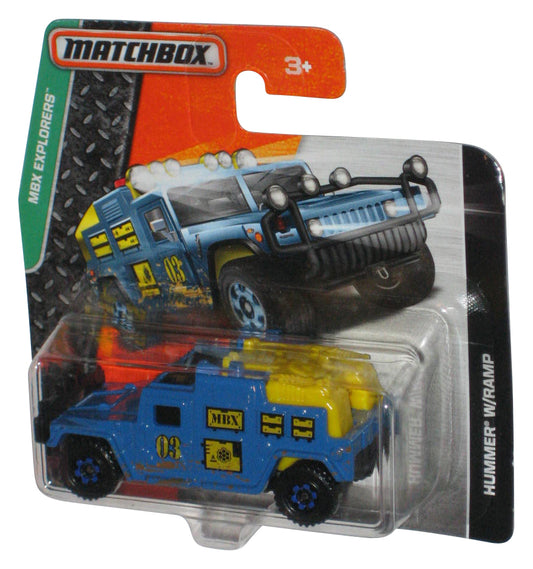 Matchbox MBX Explorers (2015) Blue Hummer w/ Ramp Toy Truck - (Short Card)