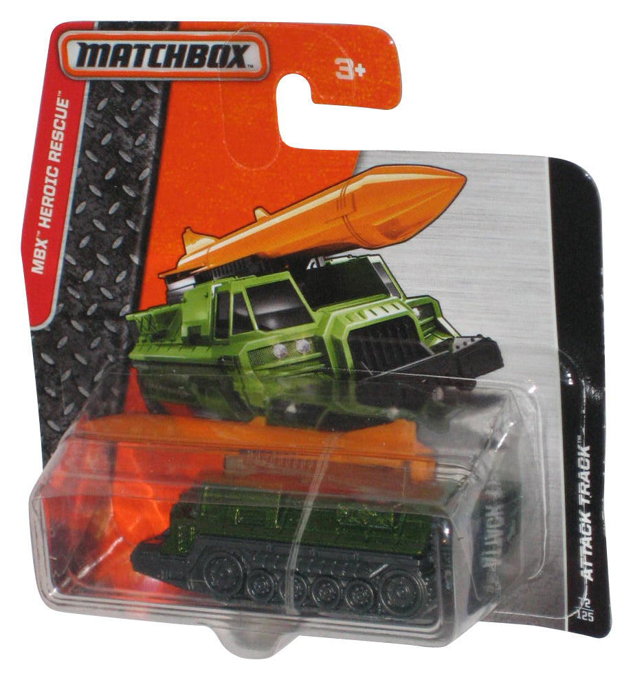 Matchbox MBX Heroic Rescue (2015) Green & Orange Attack Track Toy 72/125 - (Short Card)
