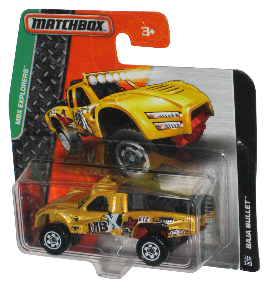Matchbox MBX Explorers (2015) Gold Baja Bullet Toy Car 115/120 - (Short Card)