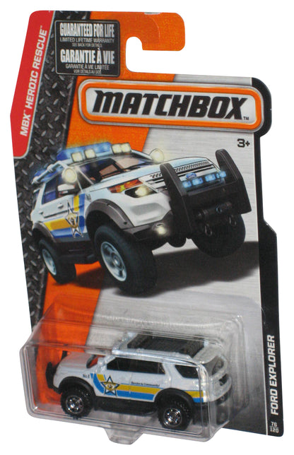 Matchbox MBX Heroic Rescue (2015) White Police Ford Explorer Toy Car 76/120