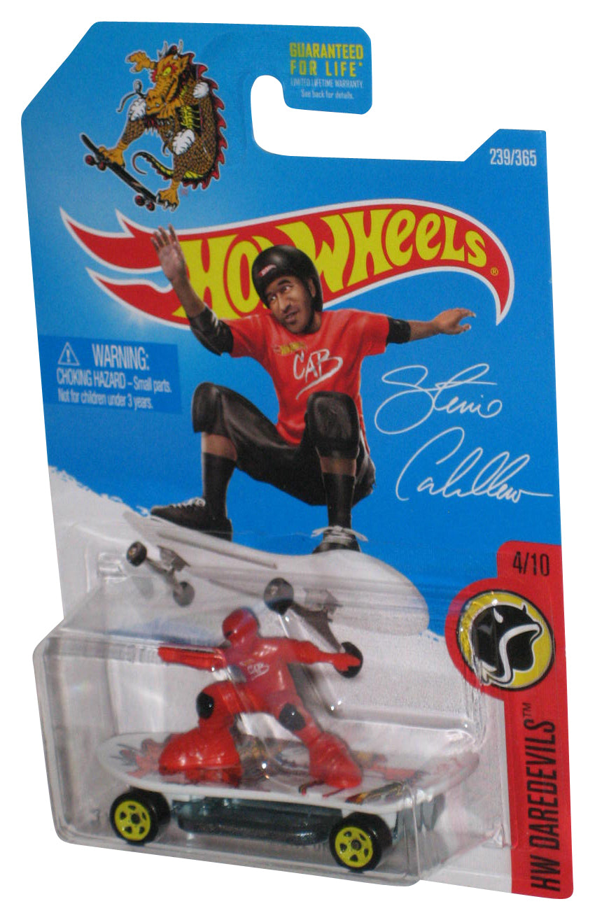 Hot Wheels HW Daredevils 4/10 (2015) Red Skate Brigade Toy Skateboard 239/365