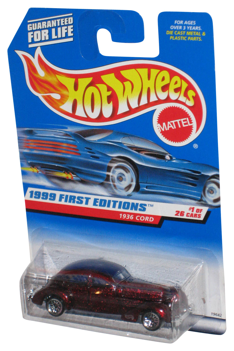 Hot Wheels 1999 First Editions 1/26 1936 Cord (1998) Red Die-Cast Toy Car #649 - (Dented Plastic)
