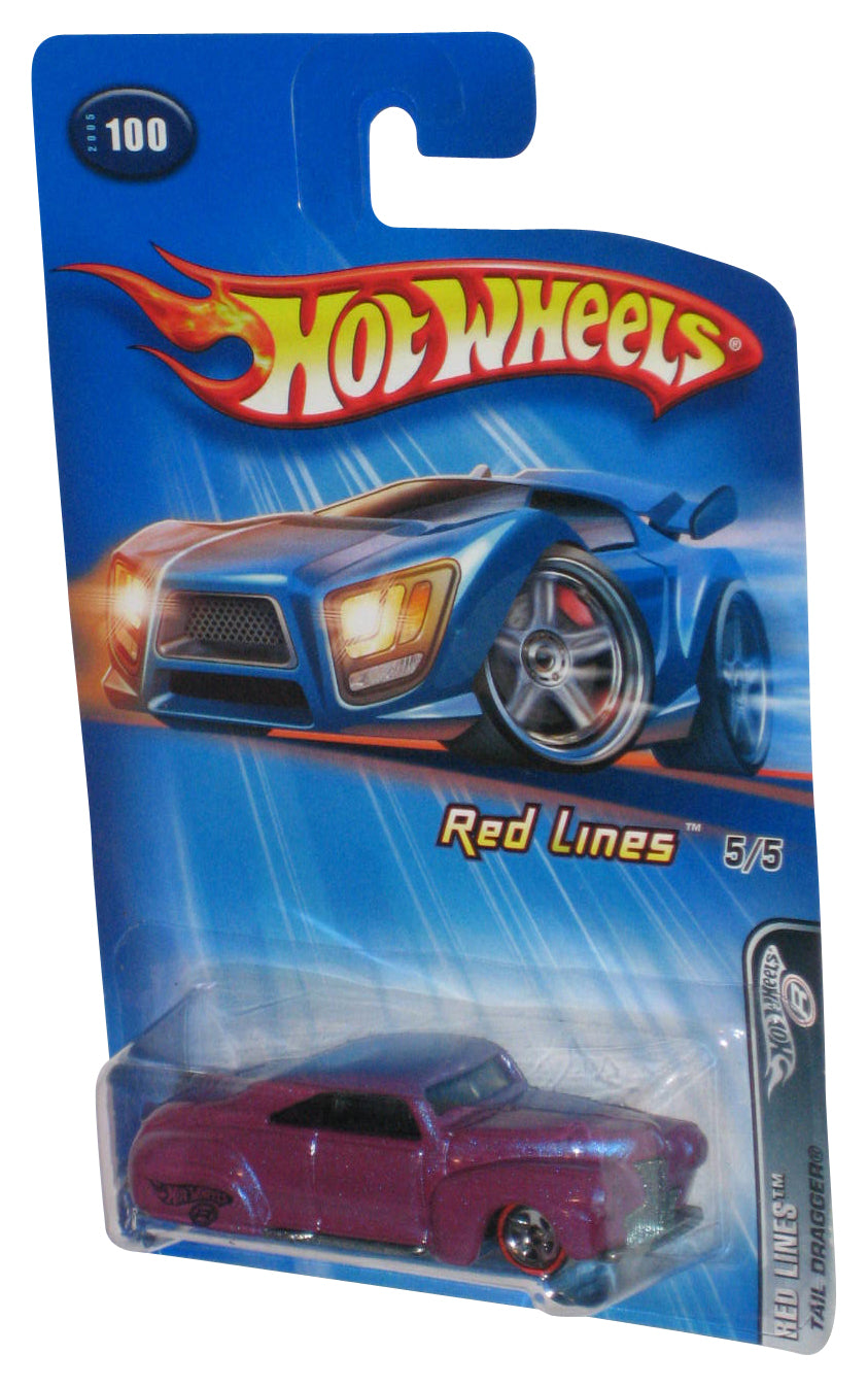 Hot Wheels Red Lines 5/5 (2004) Mattel Tail Dragger Purple Toy Car #100