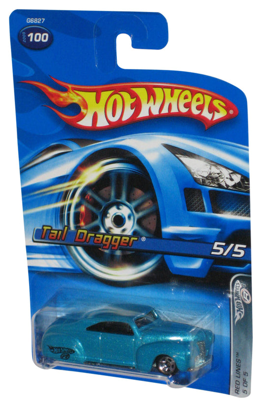 Hot Wheels Red Lines 5/5 (2009) Teal Tail Dragger Toy Car #100 