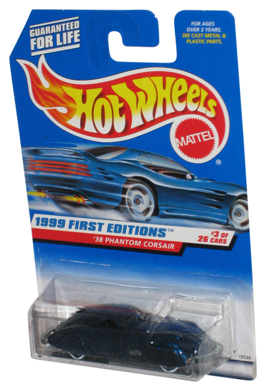 Hot Wheels 1999 First Editions 3/26 Blue '38 Phantom Corsair Toy Car #656