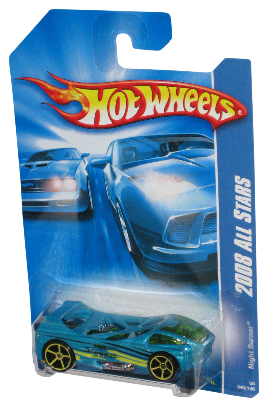 Hot Wheels 2008 All Stars Teal Night Burner Mattel Die-Cast Toy Car 046/196