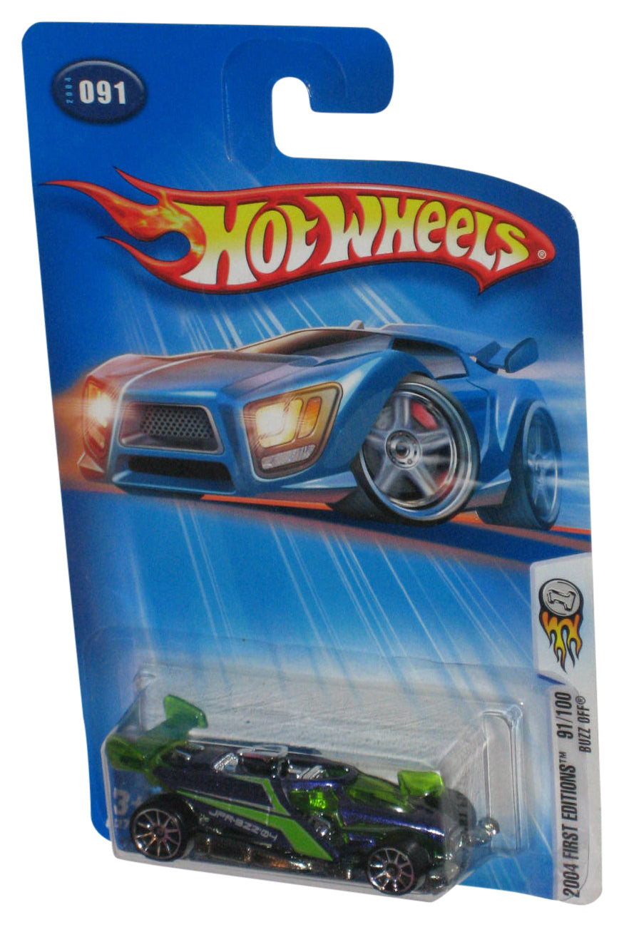 Hot Wheels 2004 First Editions 91/100 Green & Purple Buzz Off Toy Car #091