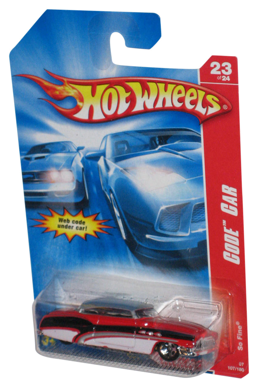 Hot Wheels Code Car So Fine Red Black & White (2006) Mattel Toy Car 107/180