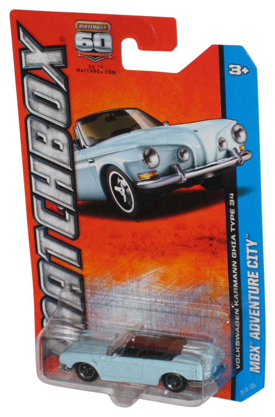 Matchbox MBX Adventure City (2012) Blue Volkswagen Karmann Ghia Type 34 Car 35/120
