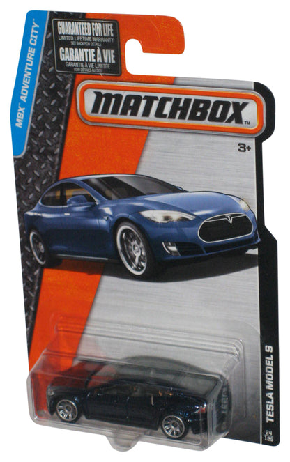 Matchbox MBX Adventure City (2015) Blue Tesla Model S Toy Car 24/125