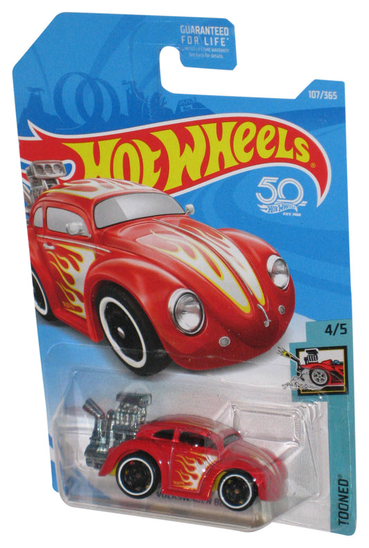 Hot Wheels Tooned 4/5 (2017) Red Volkswagen Beetle Toy Car 107/365